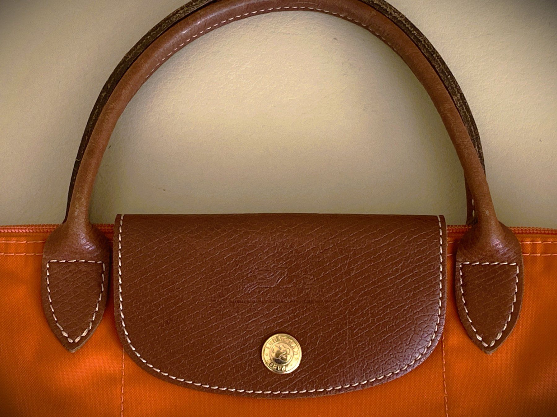 Longchamp Borse: Longchamp Le Pliage Tasche Orange Shopper – Usato da Allschwil venduto da Rosenfee 1