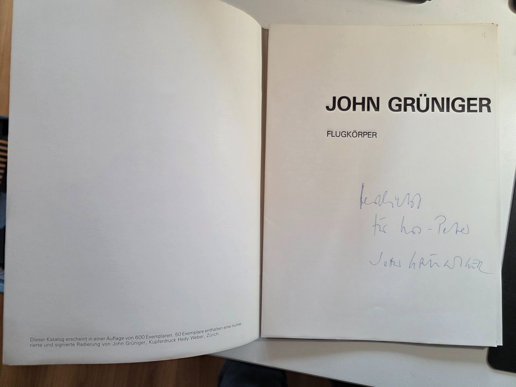 Libri: John Grüniger - Flugkörper - signiert – Usato da Walterswil BE venduto da Lonitti 1