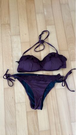 Lila Bikini mit Spitze - Grösse S - Sommer, Sonne, Strand!