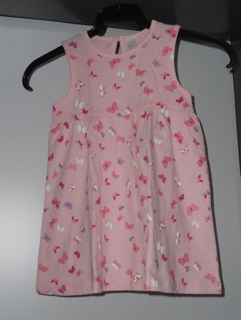 Neu: Mädchenkleid - rosa mit Schmetterlingen - Gr.92