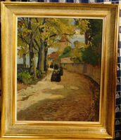 Adolf Siegrist Nonnen beim Kloster Ölbild signiert