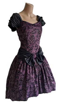 Sommerkleid Partykleid Gr.42 Vintagekleid lila schwarz