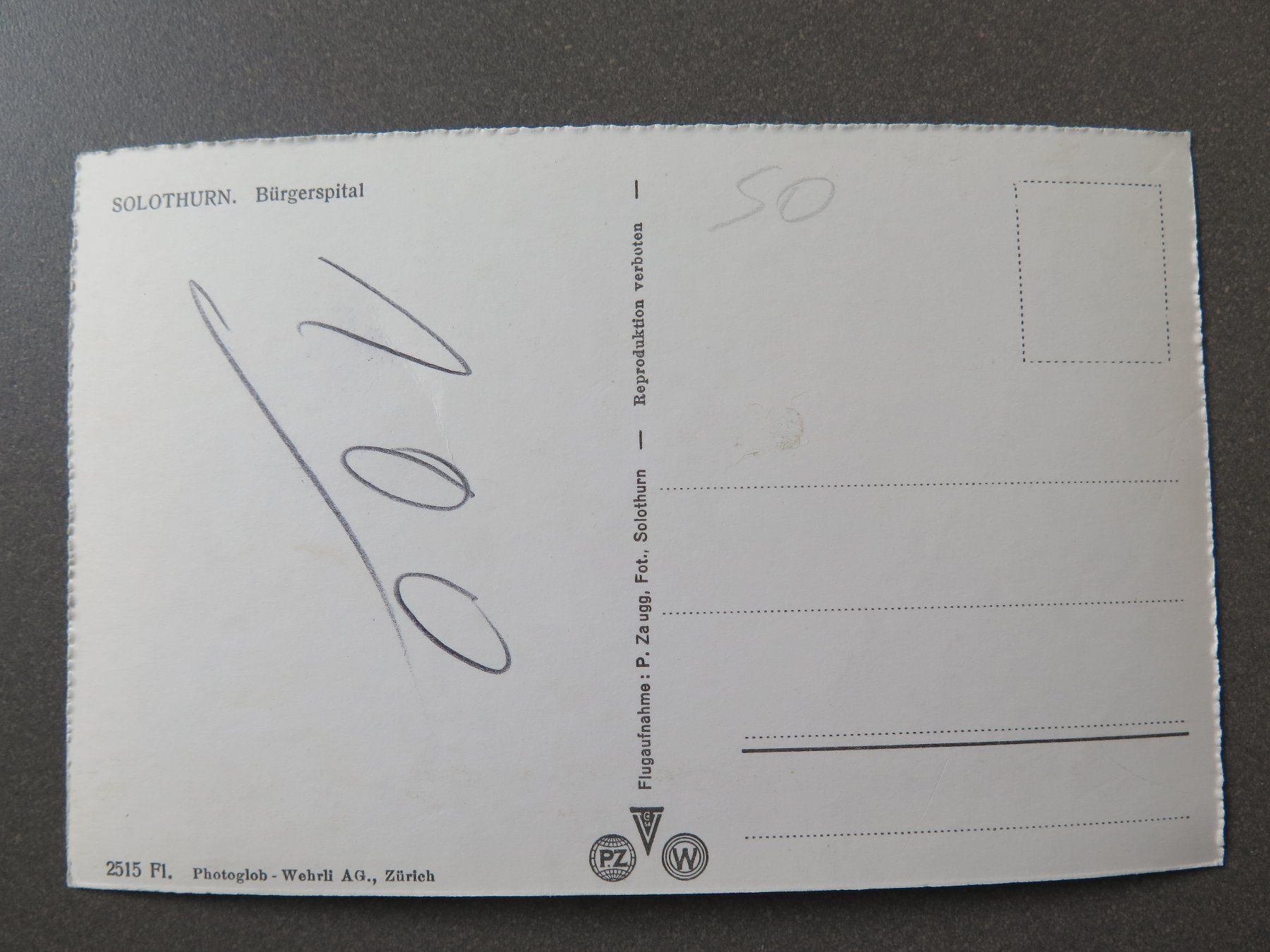 Cartoline postali: SOLOTHURN - BÜRGERSPITAL IM VORDERGRUND – Usato da Wittenbach venduto da lipasal 1