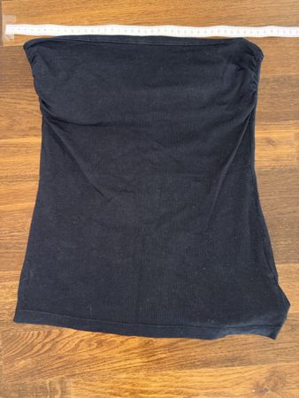 Schwarzes Bandeau Top, Basic Oberteil, Grösse S