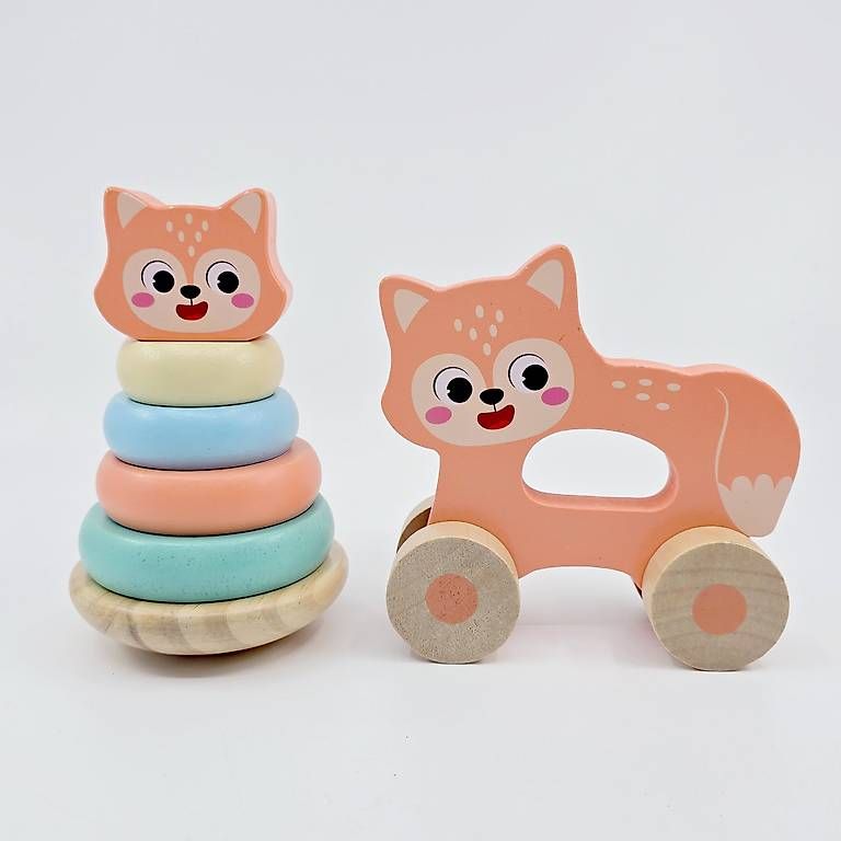 Spielzeuge: Tour empilable et renard à promener – Neu (gemäss Beschreibung) aus Grandson von Nouvelle-ere