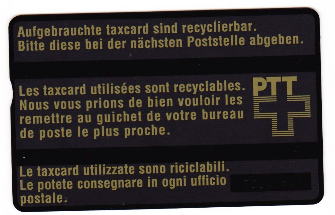 Swisscom Schede telefoniche: PTT taxcard 20.- / Curt Walter – Nuovo (secondo la descrizione) da Zürich venduto da ms993 1