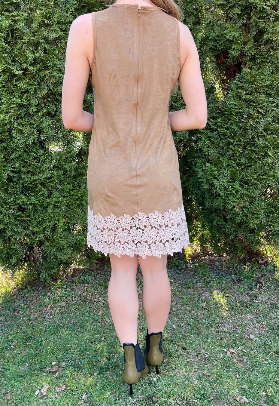 Vestiti: Glamour Abito in Pelle Ecco scamosciata  con pizzo – Nuovo (secondo la descrizione) da Gordevio venduto da LanaZimm 2