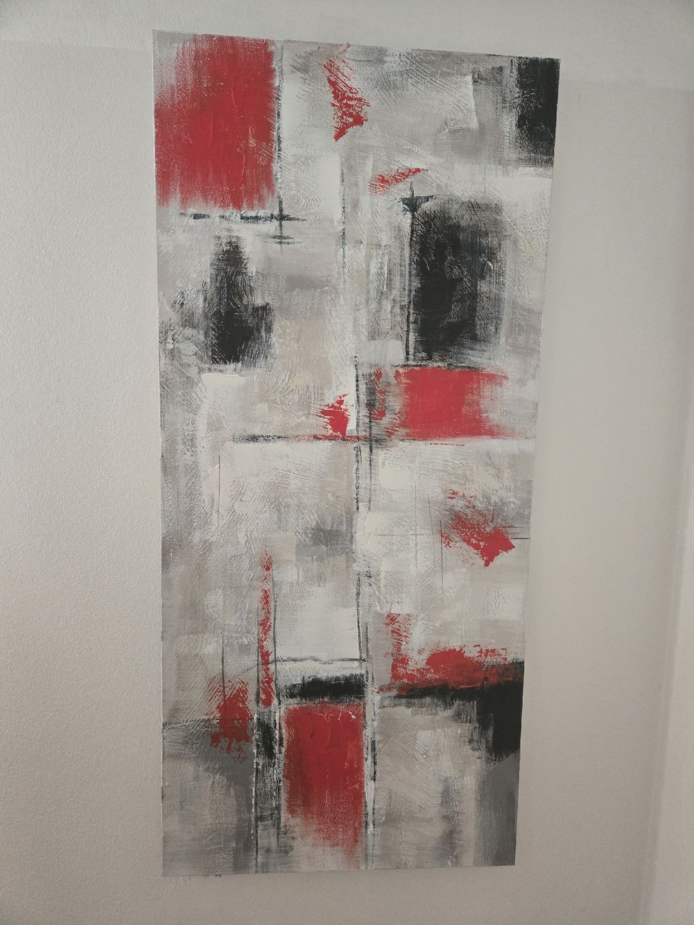 Foto & Immagini: Abstraktes   Acrylbild weiss - rot- schwarz- grau.  – Usato da Aadorf venduto da Tirgram