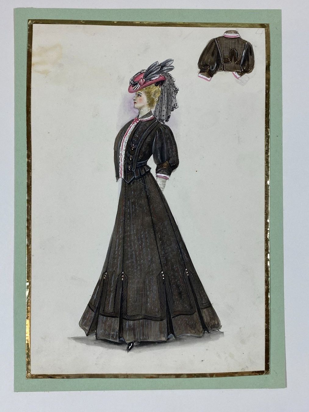 Dipinti: Modeblatt Mode Aquarell Jugendstil 1900 – Usato da Wollerau venduto da Sammler-Ecke