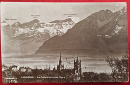 Lausanne - La Cathédrale et les Alpes 1917