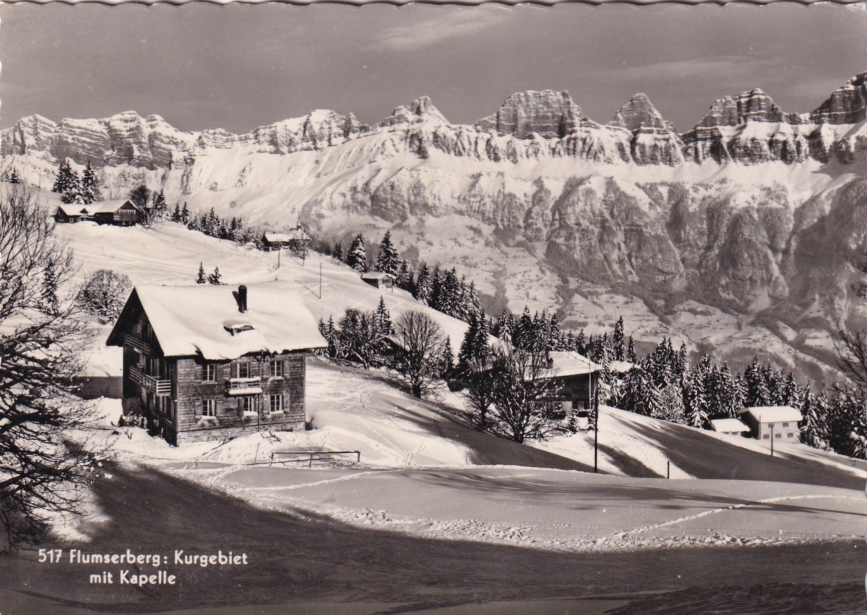 Cartoline postali: Flumserberg Kurgebiet mit Kapelle – Usato da Cormoret venduto da Pascalll2001
