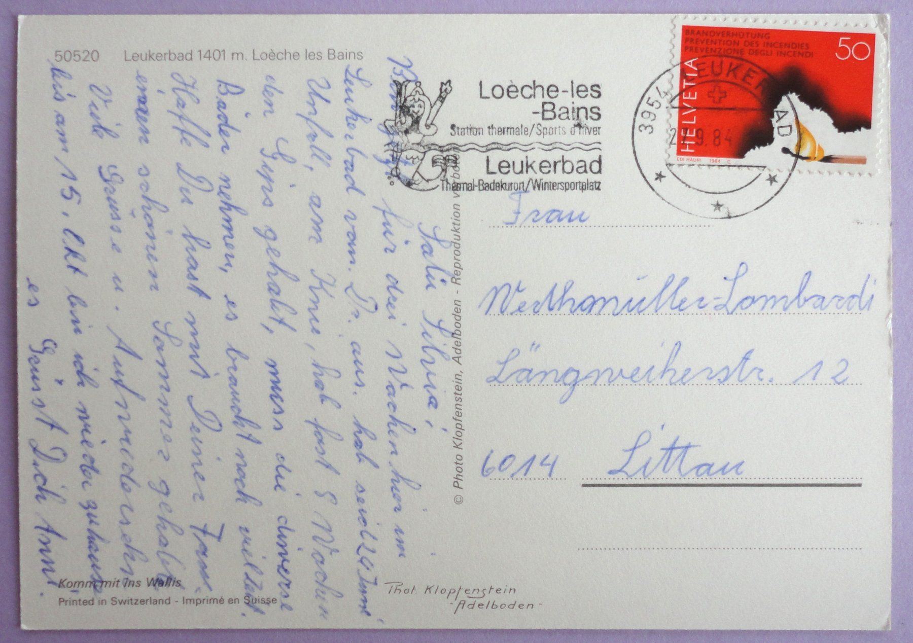 Cartes postales: Thermal-Badecenter, Leukerbad – D'occasion à Fétigny par Billy2miny 1