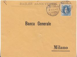 SBK 70C auf Brief Basler Bankverein Basel - Milano