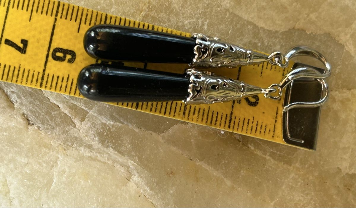 Orecchini pendenti & Orecchini a lobo: Silber ohringe mit schwarzen Ahat – Nuovo (secondo la descrizione) da Rekingen AG venduto da Olgamurga 2