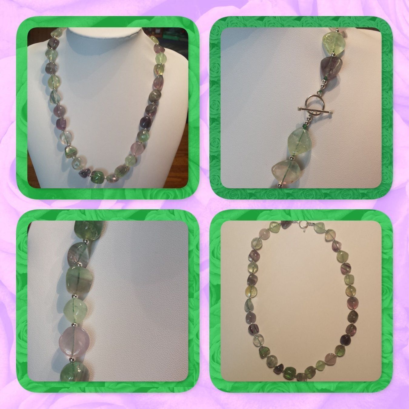 Catenine: NEU: Fluorit Kette Collier Edelstein – Nuovo (secondo la descrizione) da Matten b. Interl venduto da EdelsteineInterlaken 3