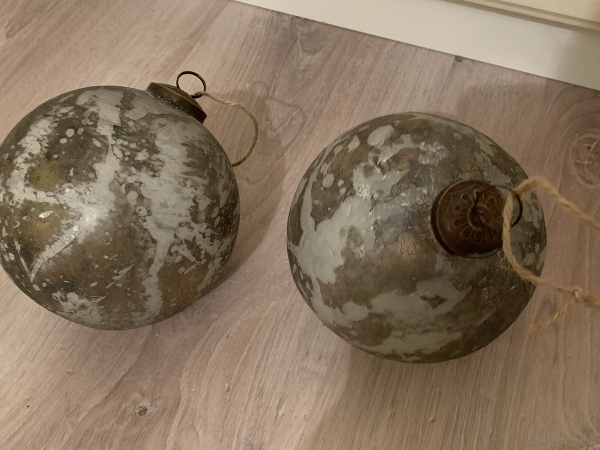 Alle Dekorationen: Riesige Weihnachtskugeln, Vintage Look, Umfang 41 cm – Gebraucht aus Nunningen von silvermoon68 3