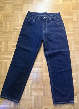 Jean Denim vintage, brodé, taille S - Super tendance!