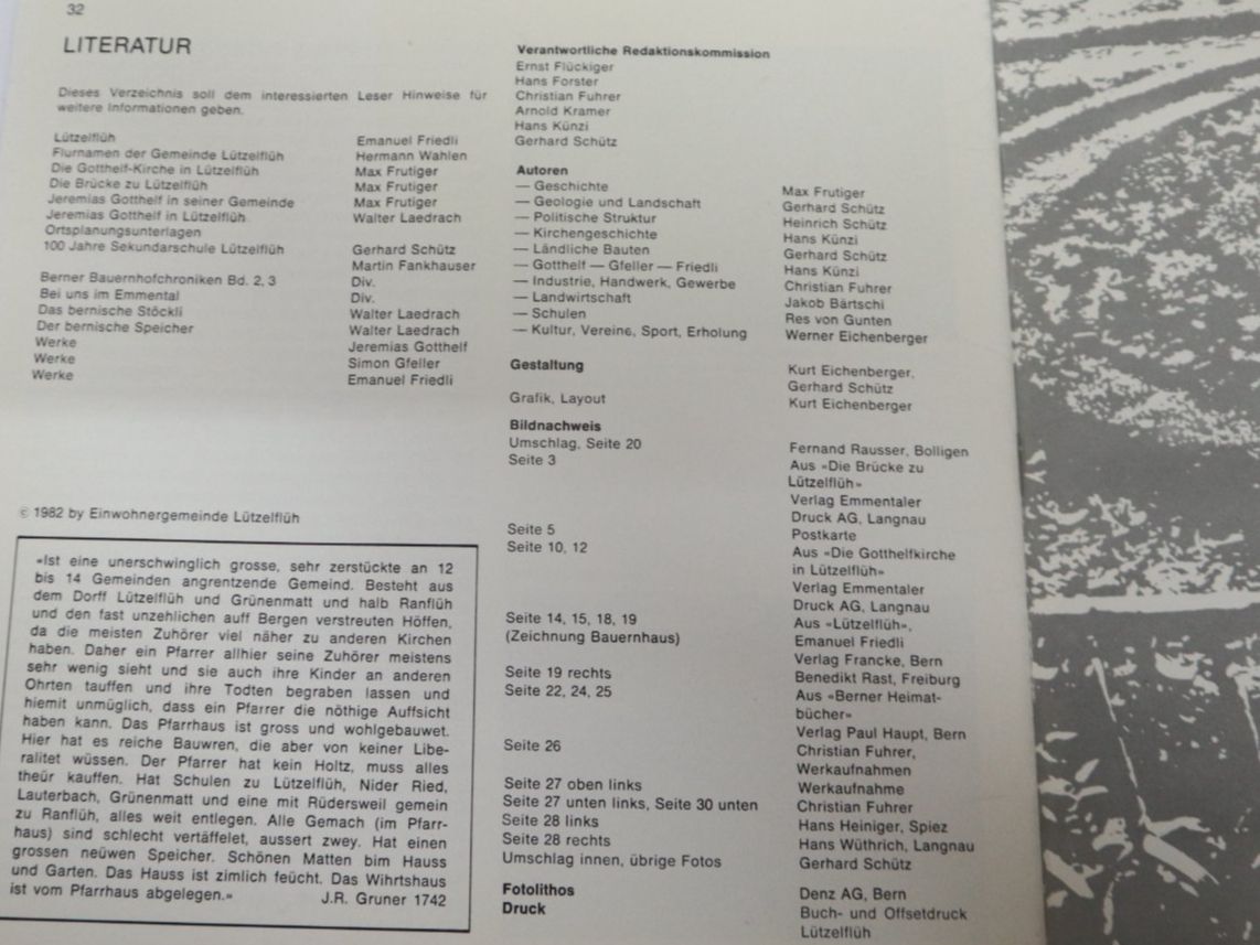 Livres: 1982 Gemeinde Lützelflüh – D'occasion à Eschenbach SG par Astalavista 2