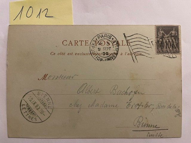 Cartoline postali: Alte Ansichtskarte Eiffelturm Paris, 1900 – Usato da Niederwil AG venduto da dahu75 1
