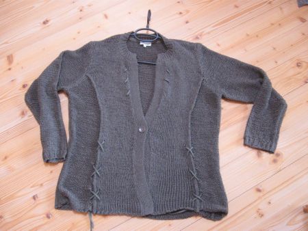 Strickjacke  Bändeligarn Gr L /Xl oliv