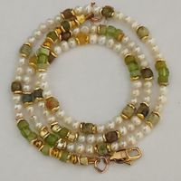 Peridot Perlen Halskette Unikat Bracelet Wickelarmband