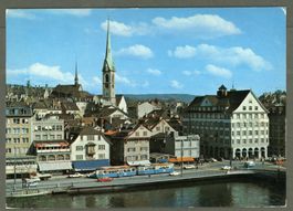 AK col Zürich ZH Limmatquai, Predigerkirche ≈ 1971 