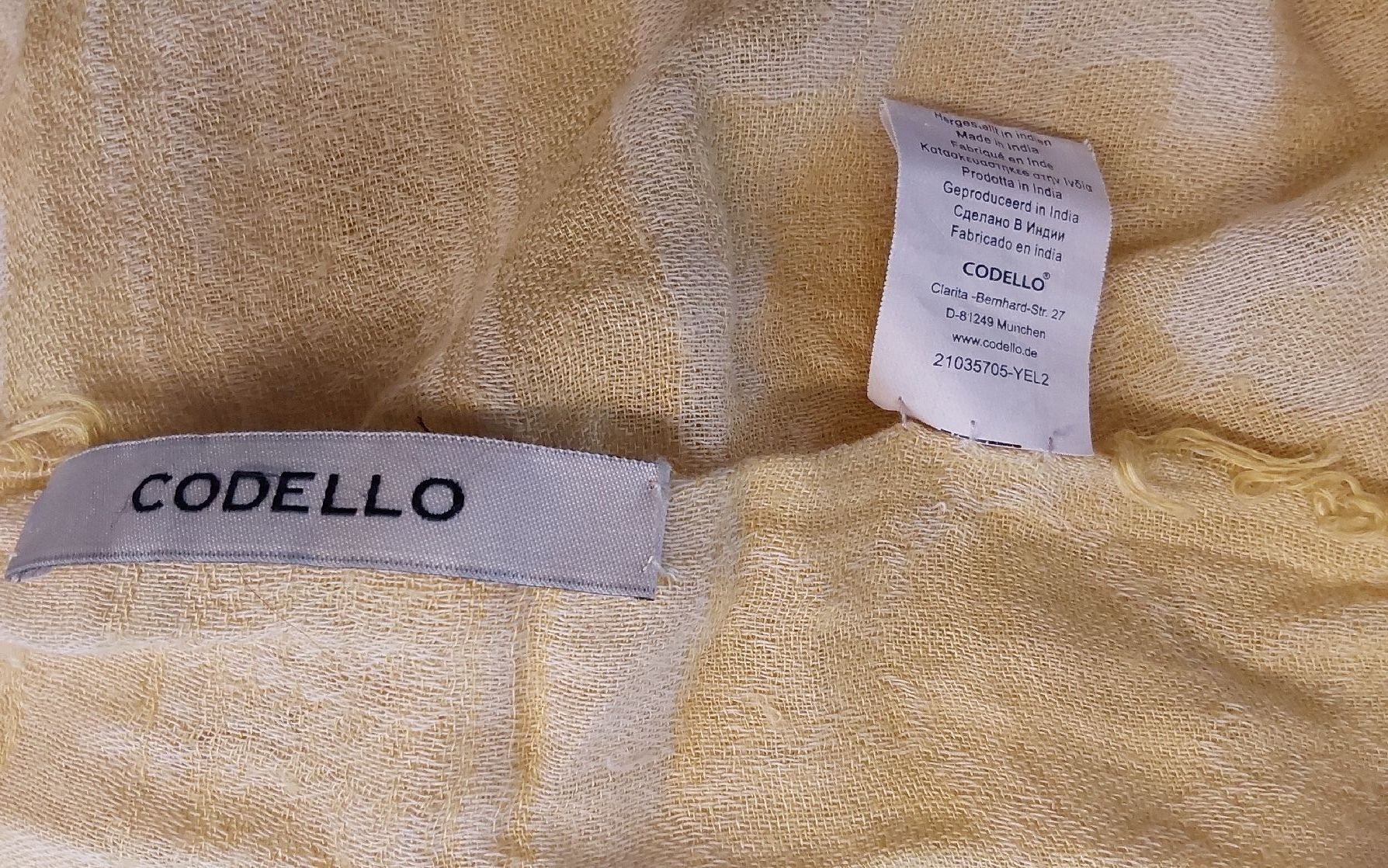 Codello Foulard & Sciarpe: Schal Tuch codello Baumwolle mit Modal gelb – Usato da Köniz venduto da scopello12 2