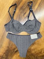 Damenlingerie Set grau BH und Slip neu