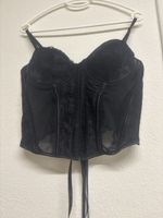 Schwarzes Korsett Spitzen-Mesh Grösse M neu(No)