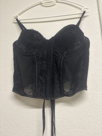 Schwarzes Korsett Spitzen-Mesh Grösse M neu(No)