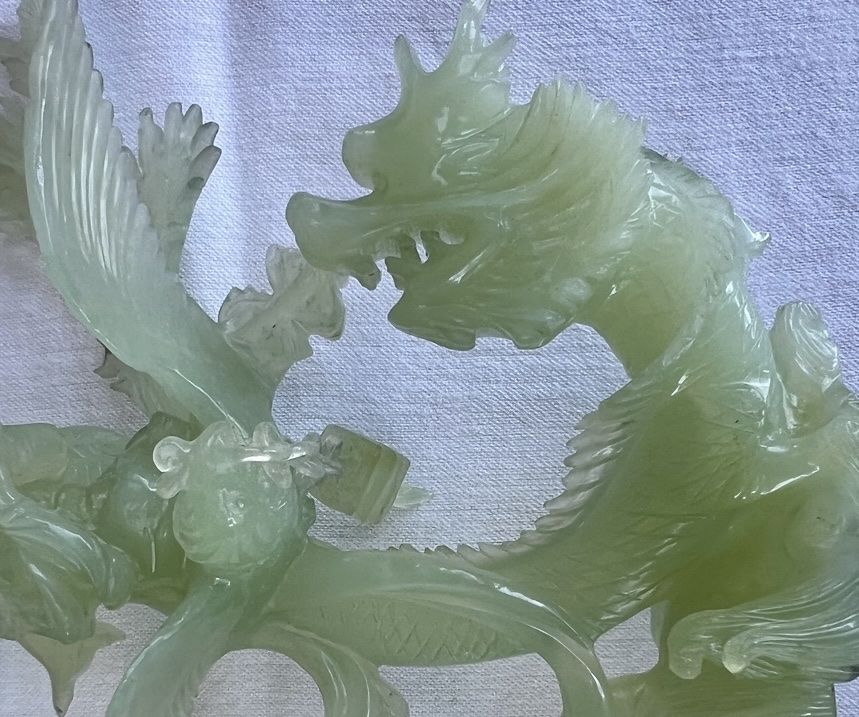 Figuren: Sculpture dragon jade sculpté main, Chine, protection – Gebraucht aus Genève von DELIRBEADS 4