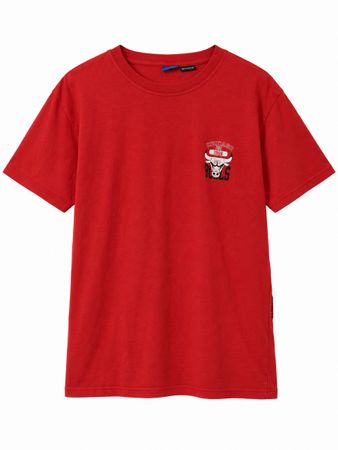 Maglietta Chicago Bulls rossa stampa logo come nuova