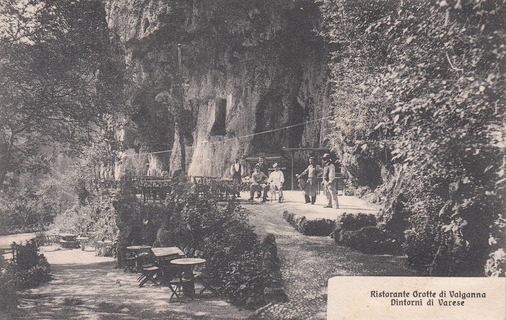 AK Ristorante Grotte di Valganna. Animata 1909. Varese RARA Kaufen