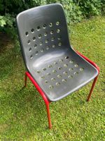 Schaffner Gartenstuhl antrazit rotes Gestell gebraucht