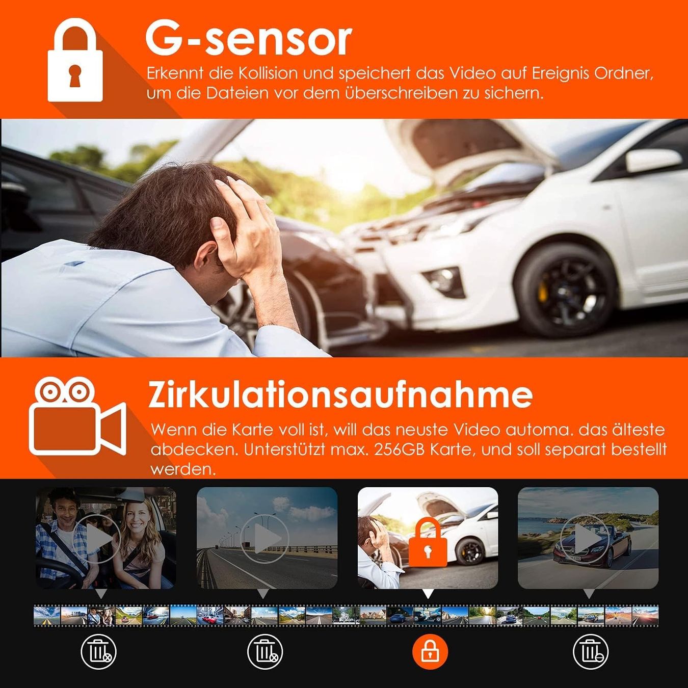 Action Cam: 4K Dashcam Auto 2.5K+ 2.5K+ 1080P – Nuovo e nell'imballaggio originale da Nuglar venduto da SaleRitter 5