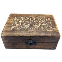 Holzschatulle Lebensbaum Schmuckkästchen mit Gravur Vintage