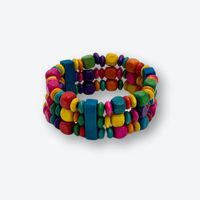 Mehrfarbiges Armband aus Kokosnuss Holz