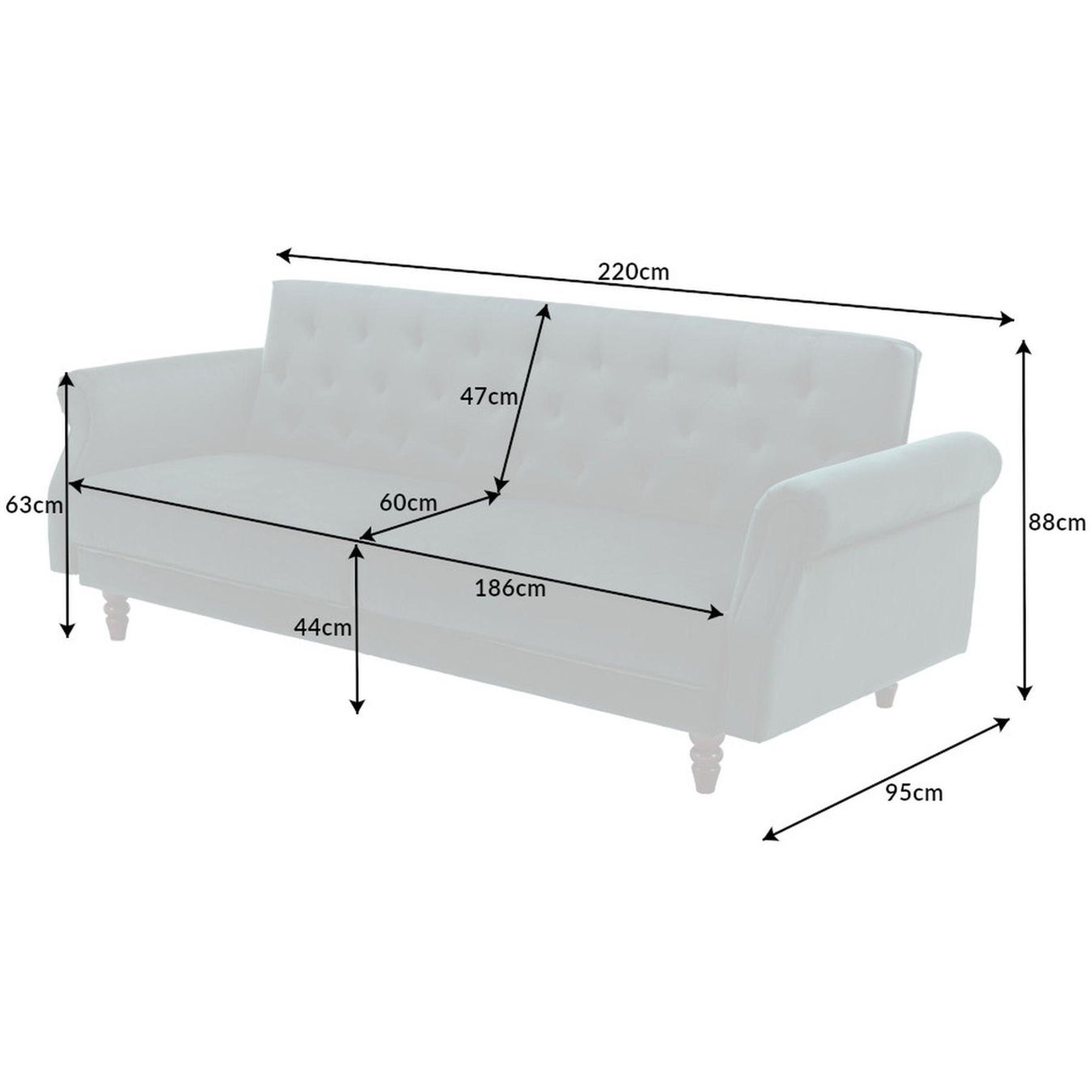 Sofas: Schlafsofa Chesterfield grün Samt 220cm – Neu und originalverpackt aus Winterthur von  5