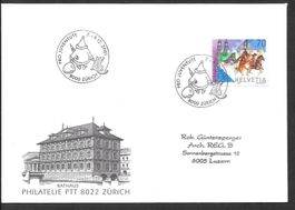 Sonderbrief S. 1816 Pro Juventute Zürich 7.-9.12.2001