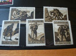 5 Soldatenmarken Schweiz, 1. WK, , St Gotthardbesatzung *