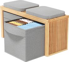 Sitzbank mit Stauraum und Kissen - 90x33x43 cm  - bis 250 kg