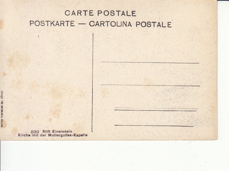 Cartoline postali: Einsiedeln ca. 1910 – Usato da Bürglen TG venduto da StampGraf 1