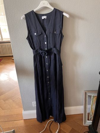 Langes Leinenkleid Marella, Gr. 36, blau 