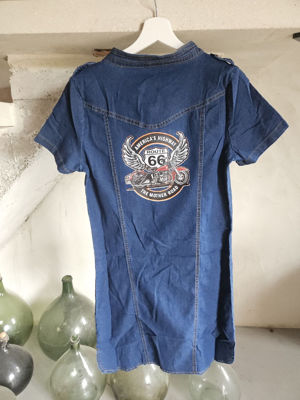 Robes: Robe jeans motarde esprit vintage Harley Davidson – Neuf avec emballage d'origine à Thônex par lacomtessedesfees