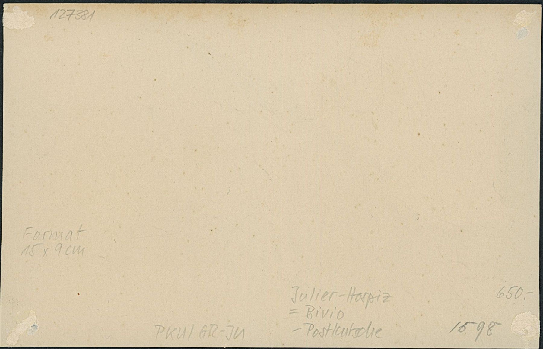Cartoline postali: GR Julier Pass - Postkutsche - Bivio – Nuovo (secondo la descrizione) da Schindellegi venduto da Jonathan77 1