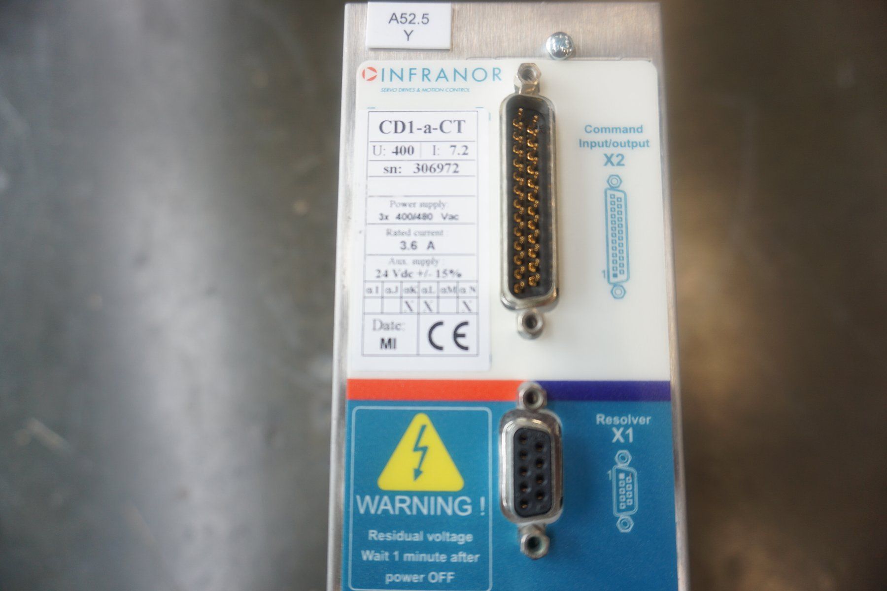 Amplificatori: INFRANOR CD1-a-CT 400/7.2 amplificateur – Usato da La Chaux-de-Fonds venduto da Greub_Machines 1
