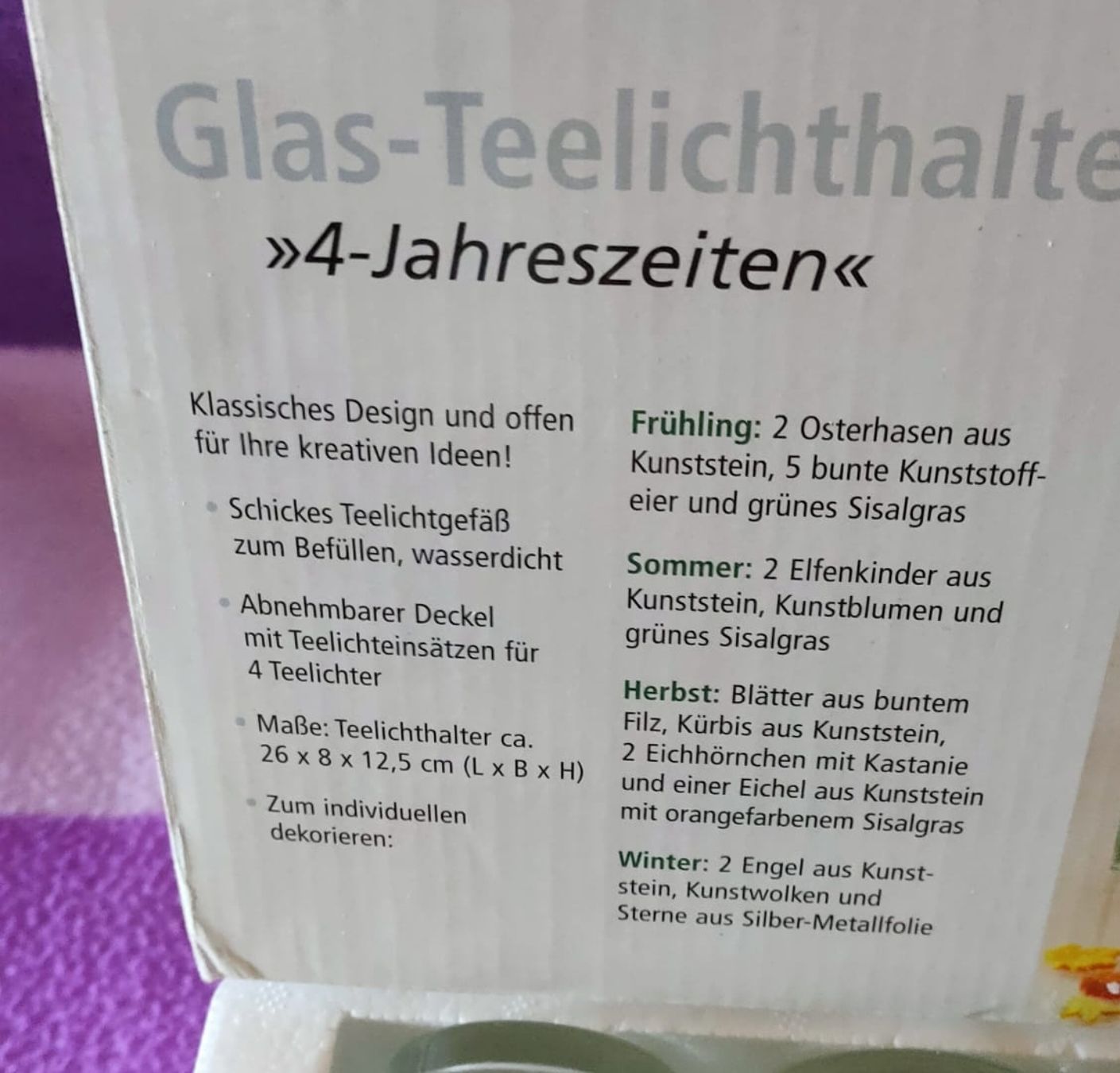 Portacandele: Glas Teelichhalter "4 Jahreszeiten" – Nuovo (secondo la descrizione) da Luzern venduto da Luzern_Energy 4