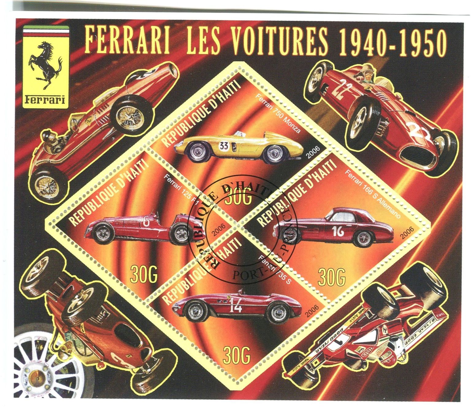 Tous les timbres: Block "Ferrari". Haiti – Neuf avec emballage d'origine à Basel par Butsch5