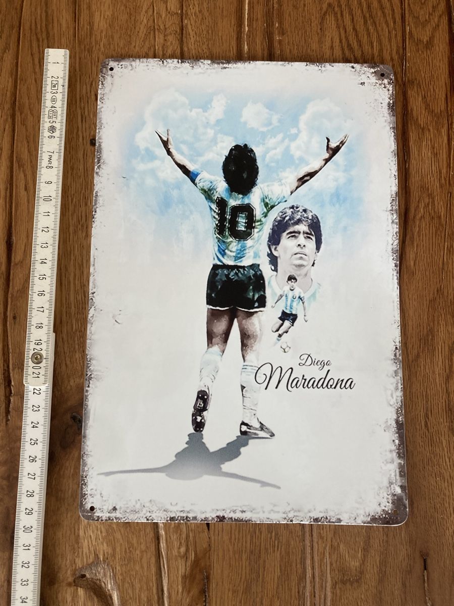 Insegne: Diego Armando Maradona / Schönes Blechschild - neu!!! – Nuovo e nell'imballaggio originale da Bremgarten AG venduto da Eurotiz 1