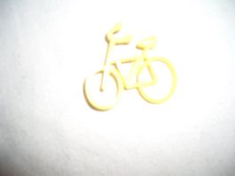 Fahrrad Anhänger gelb als Brosche